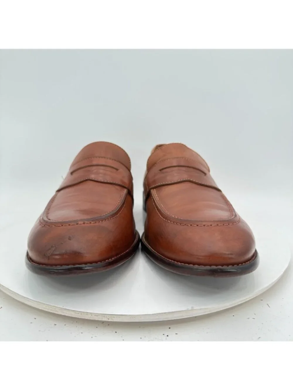 J&M 1850 Johnston & Murphy Men Size 11.5M Brown Leather Loafer Dress Shoes